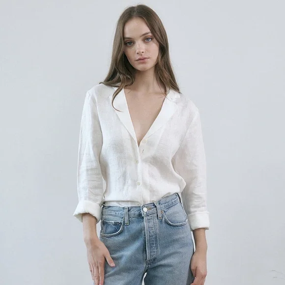 Vincent James Hutton Button Front Linen Shirt - Picture 1 of 9